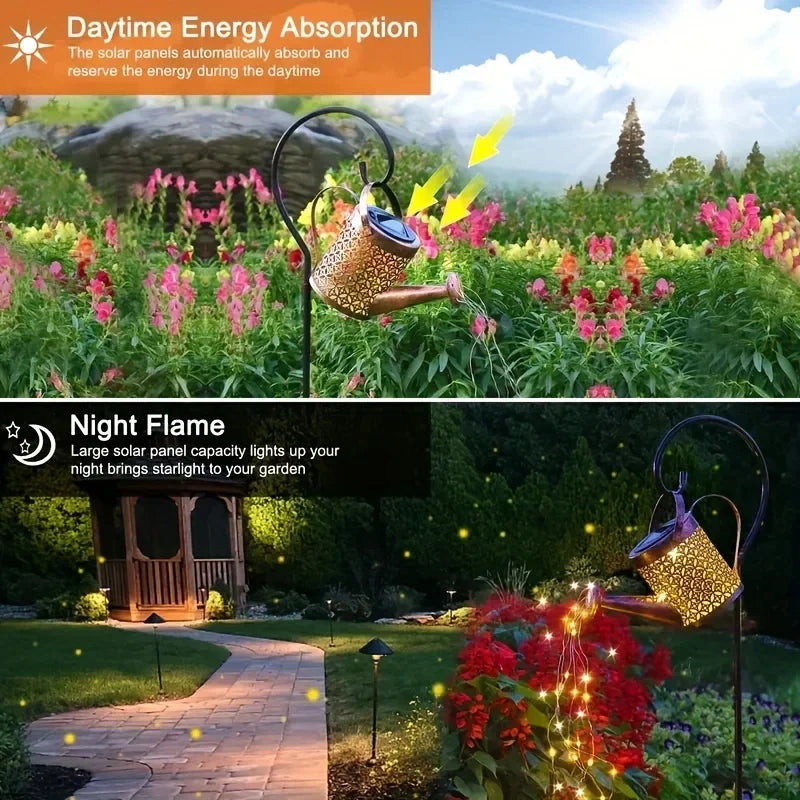 Charming Outdoor Hanging Lantern with Retro Watering Can Design