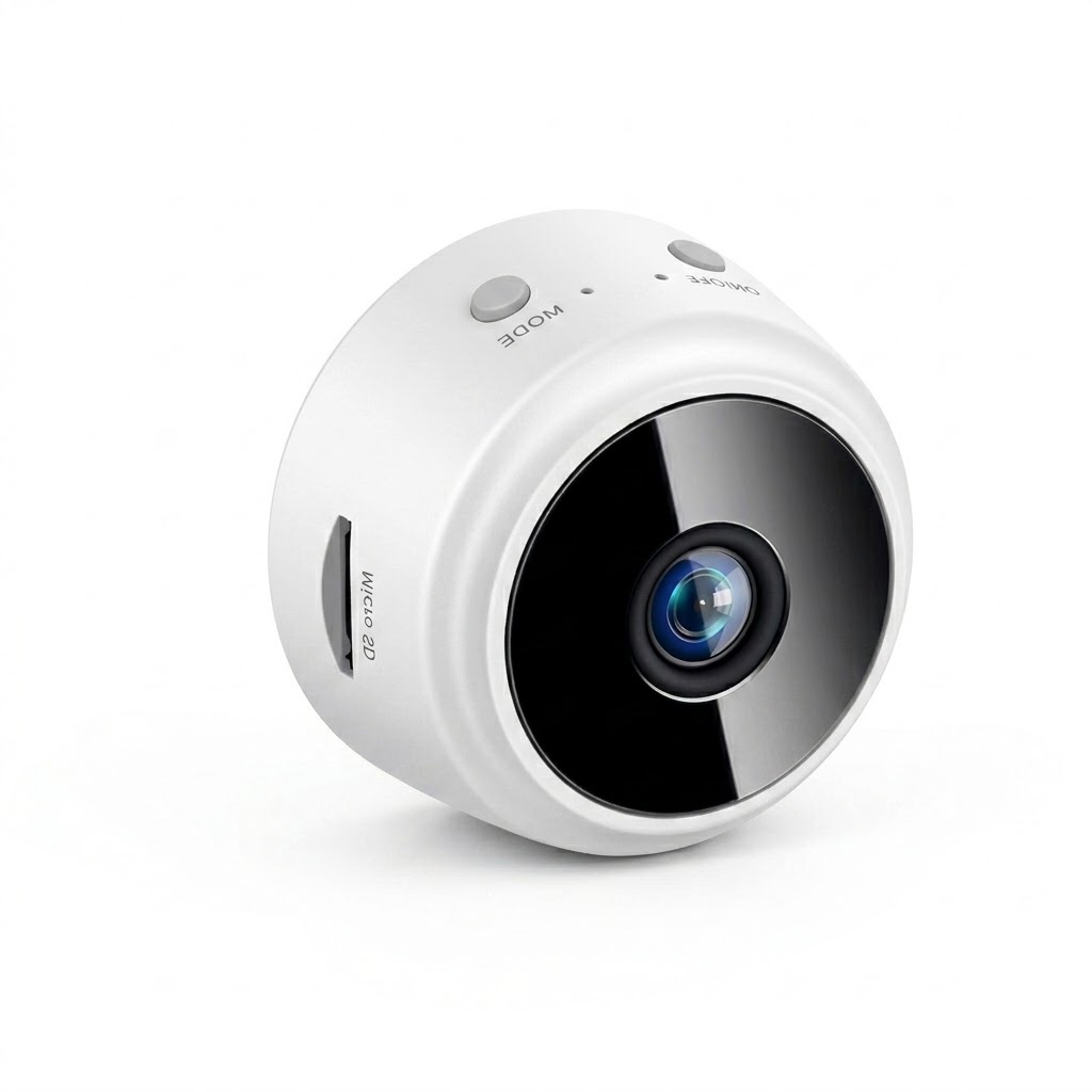 Compact Wireless Security Camera with Magnetic Mount and WiFi