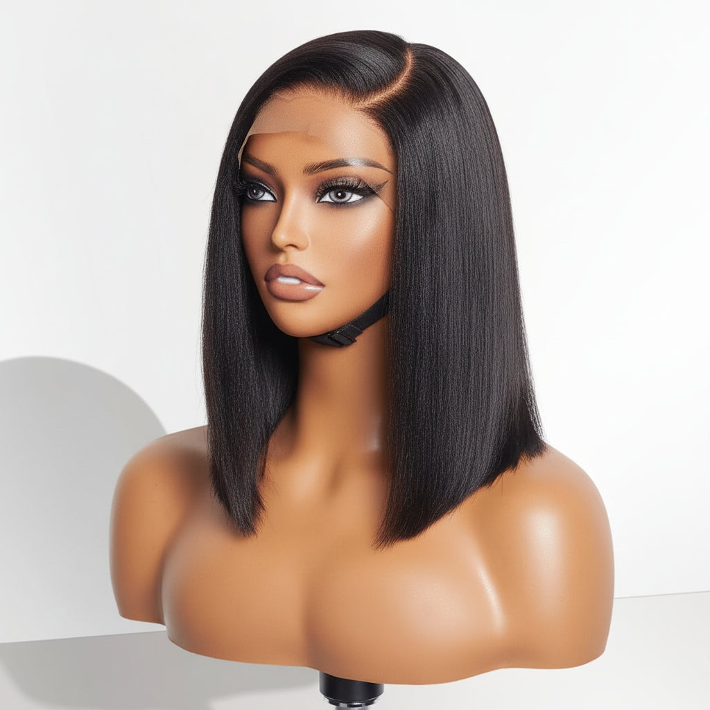 Effortless Chic Bob Wig in Yaki Straight Human Hair