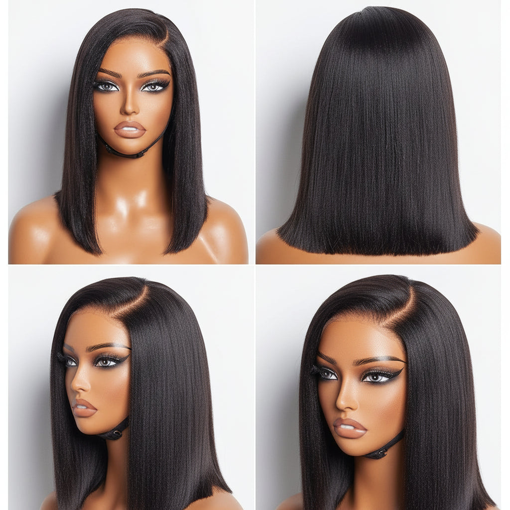 Effortless Chic Bob Wig in Yaki Straight Human Hair