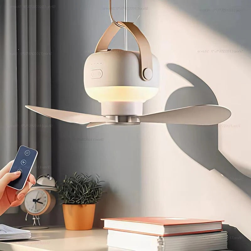 Ceiling Fan with LED Light and Remote – Wireless Indoor/Outdoor Use