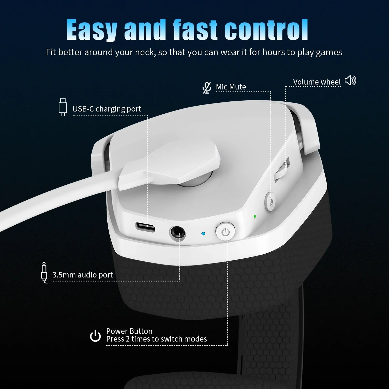 Gaming Headset with Active Noise Cancellation and Extended Battery Life