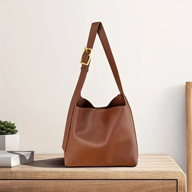 Women’s Shoulder Bag | Smooth PU Leather | Solid Color Design | Comfortable Lightweight Fit