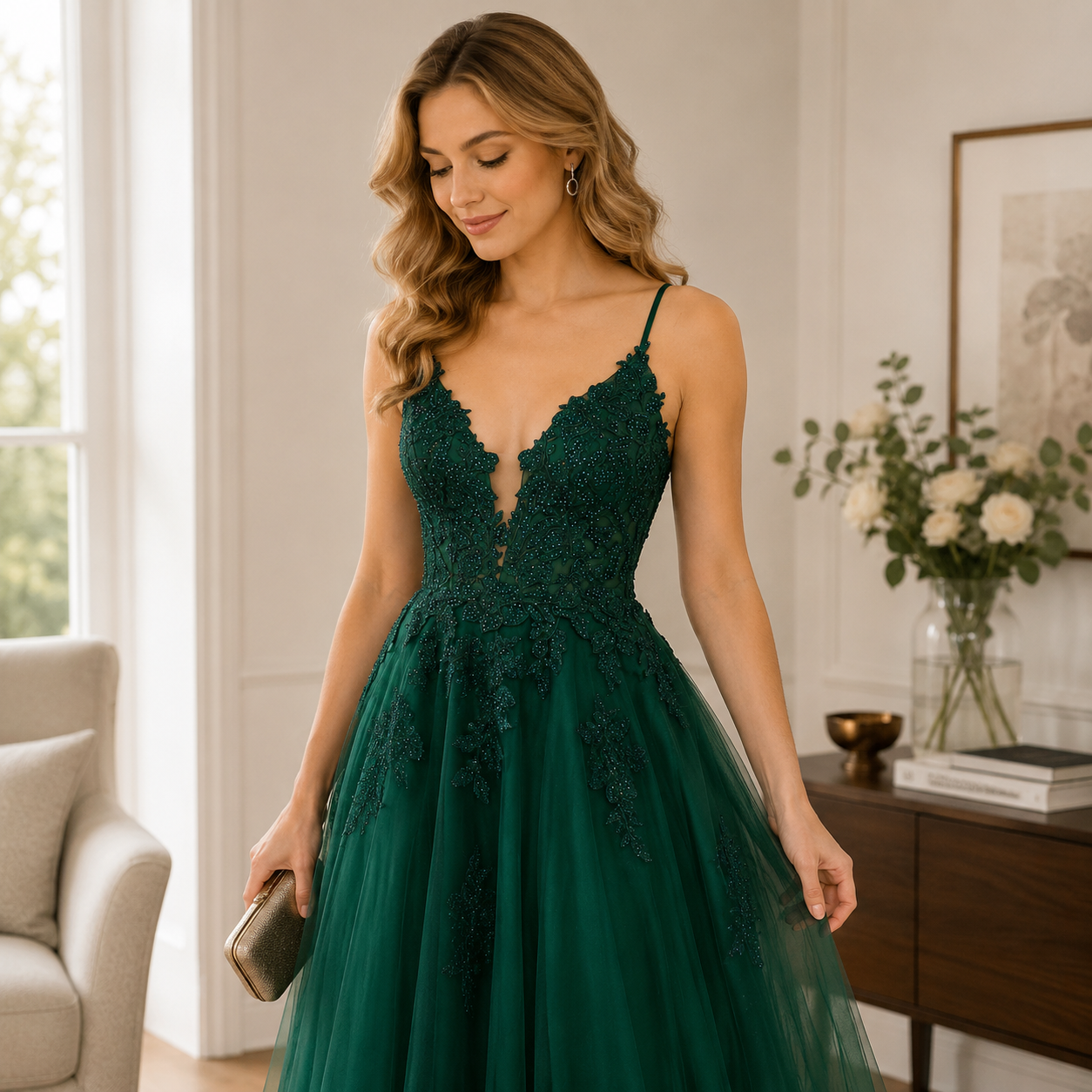 Elegant A-Line Evening Gown for Special Events