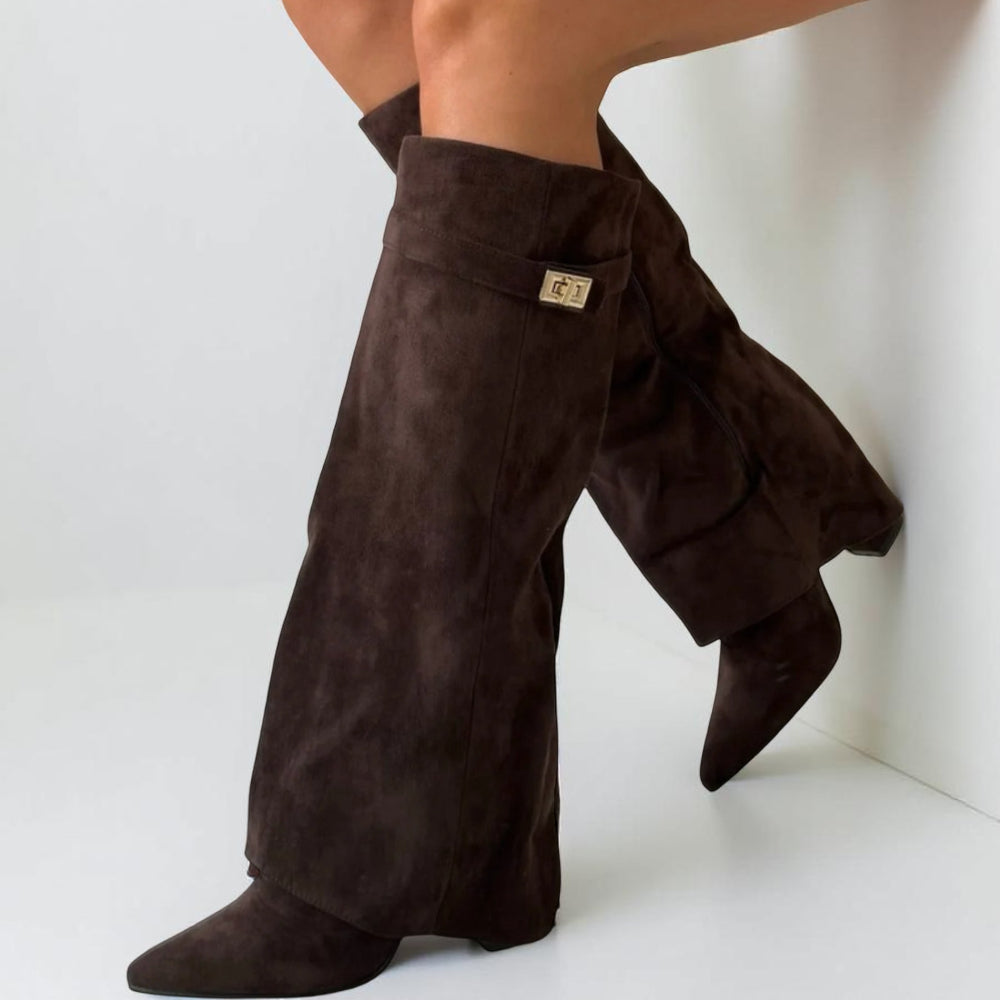Chic Knee-High Boots with Elegant Pointed Toe Design