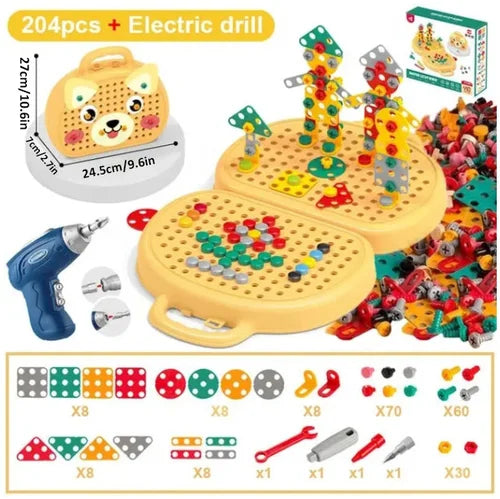 Montessori-Inspired Learning Set with Electric Screwdriver for STEM Activities