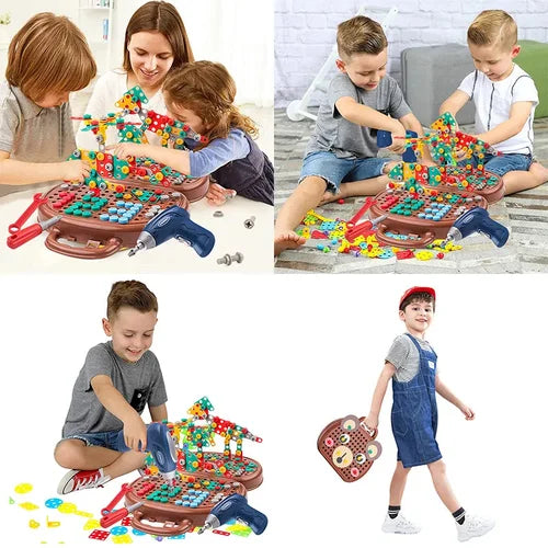 Montessori-Inspired Learning Set with Electric Screwdriver for STEM Activities