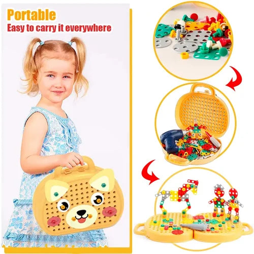 Montessori-Inspired Learning Set with Electric Screwdriver for STEM Activities