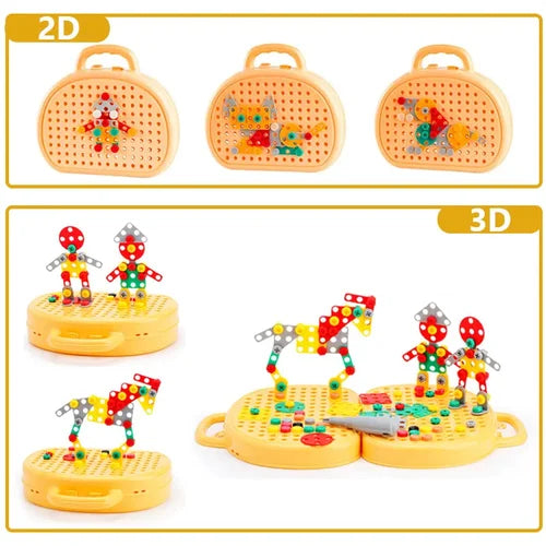Montessori-Inspired Learning Set with Electric Screwdriver for STEM Activities