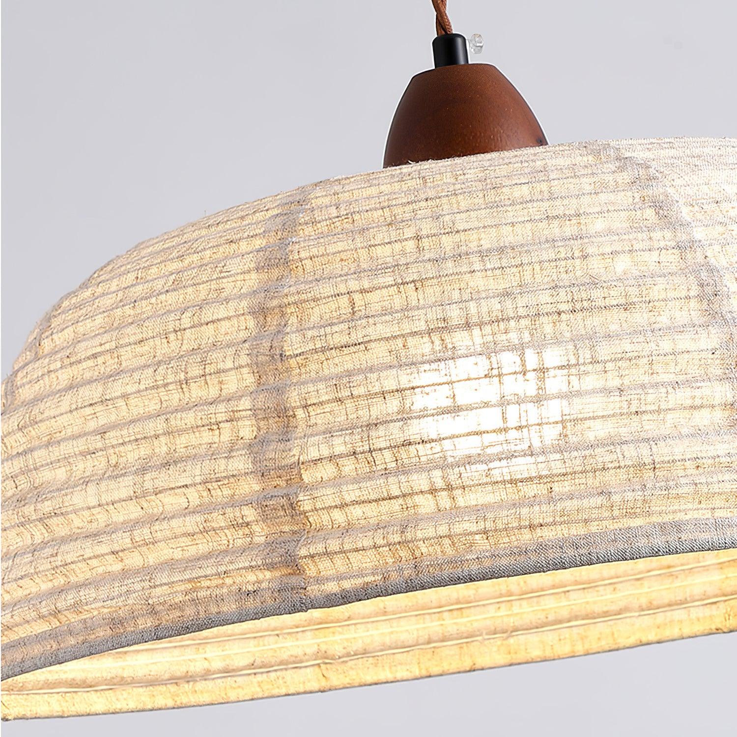 NaturalEssence Wooden Pendant Light with Soft Fabric Details