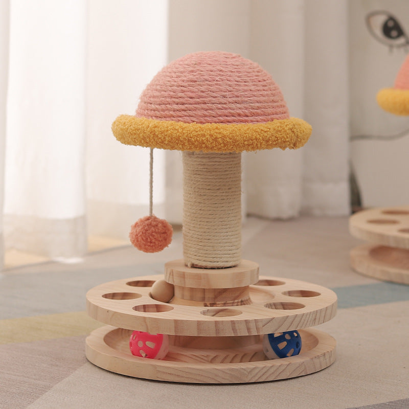 Durable Cat Climbing Structure with Sisal Scratch Post for Playful Cats
