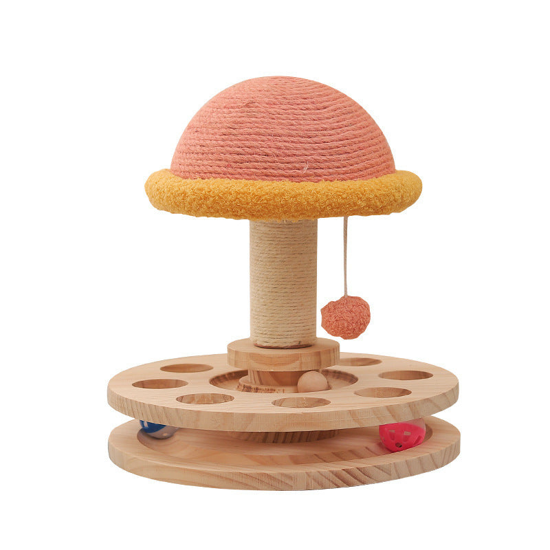 Durable Cat Climbing Structure with Sisal Scratch Post for Playful Cats