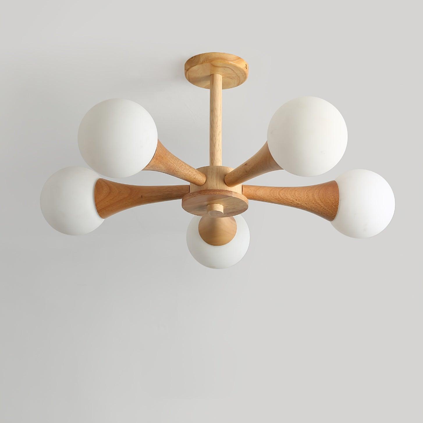 Luna Wood Pendant Light: Chic Wooden Ceiling Fixture