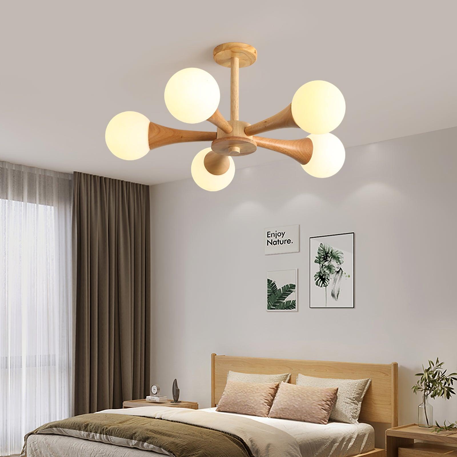 Luna Wood Pendant Light: Chic Wooden Ceiling Fixture
