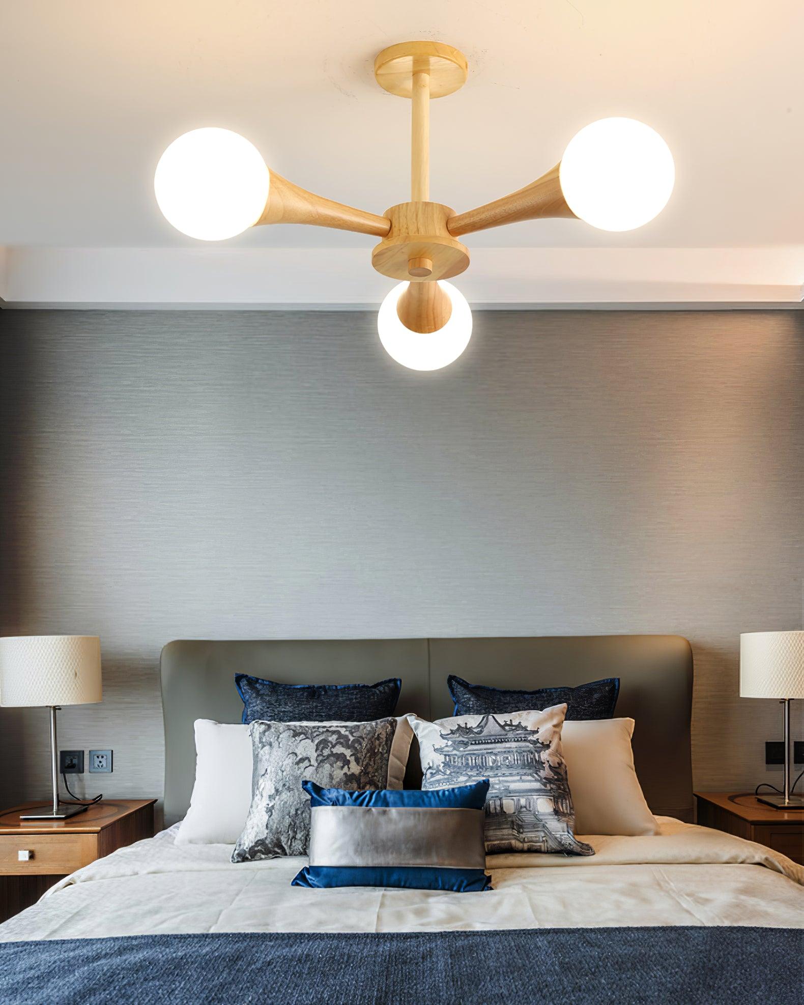Luna Wood Pendant Light: Chic Wooden Ceiling Fixture