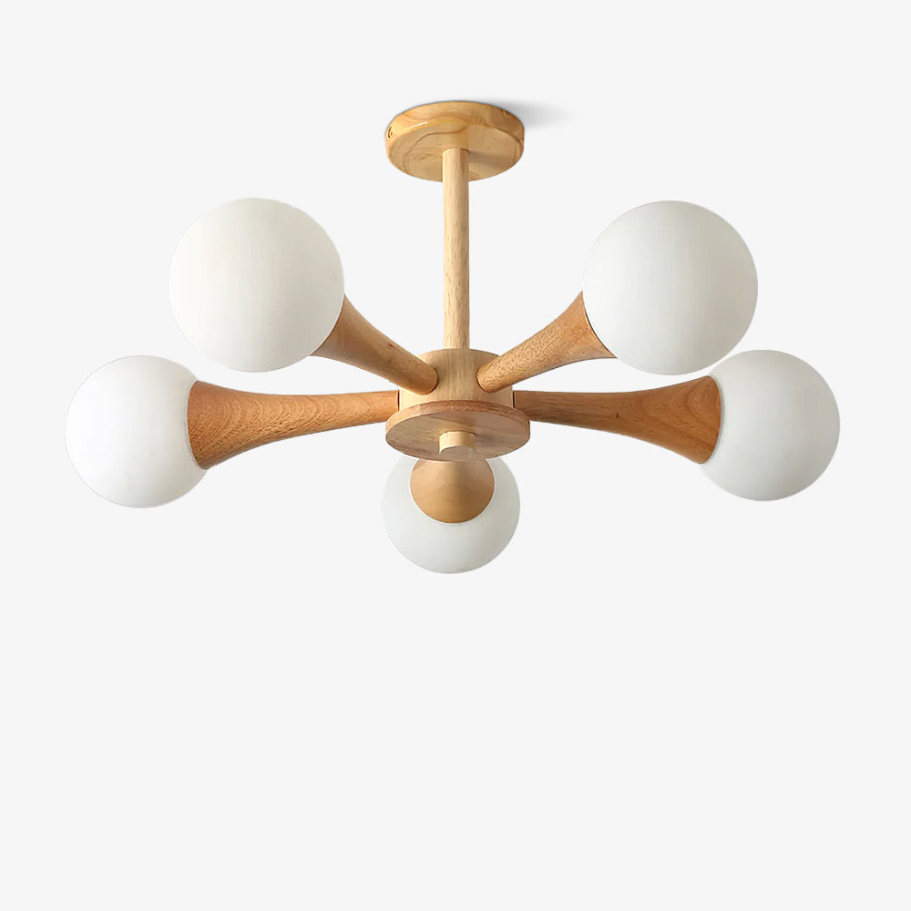 Luna Wood Pendant Light: Chic Wooden Ceiling Fixture