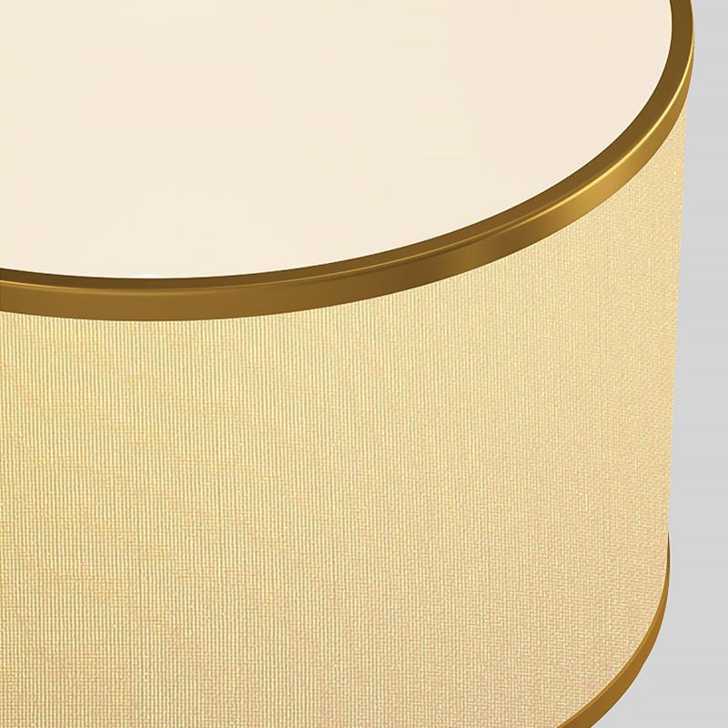 22 inch 1-Light Brass Geometric Table Lamp with Golden Faux Silk Drum Shade