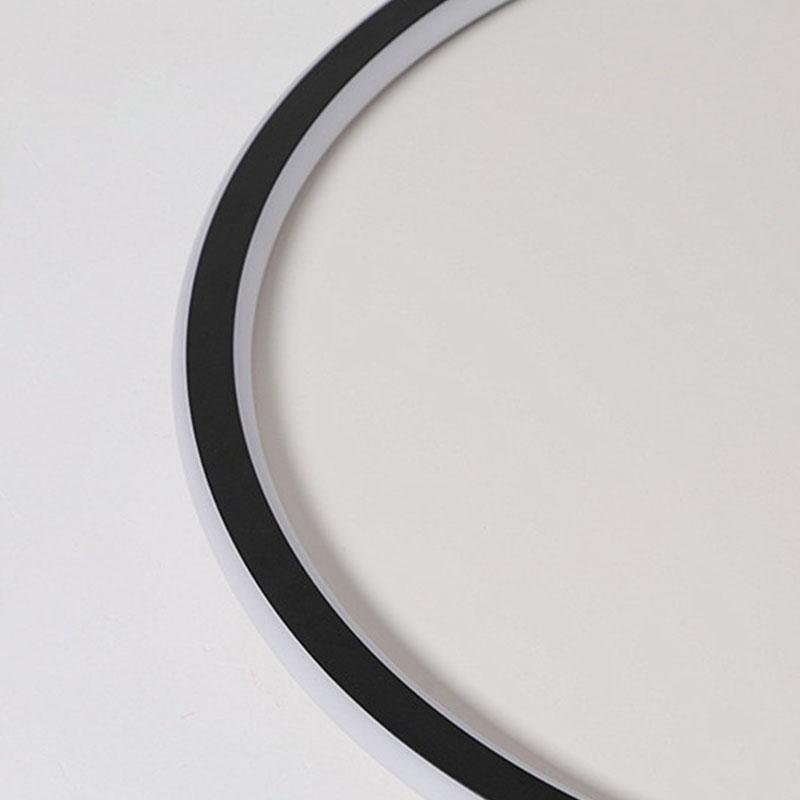 20'' Round Dimmable Black Flush Mount Ceiling Lights LED Lights with Leaf-Shaped Edge Design