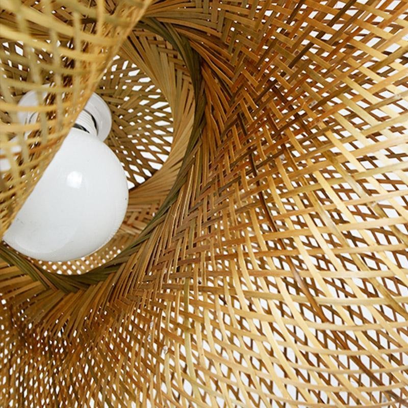 24'' Curved Bamboo Pendant Light - Modern Farmhouse Design