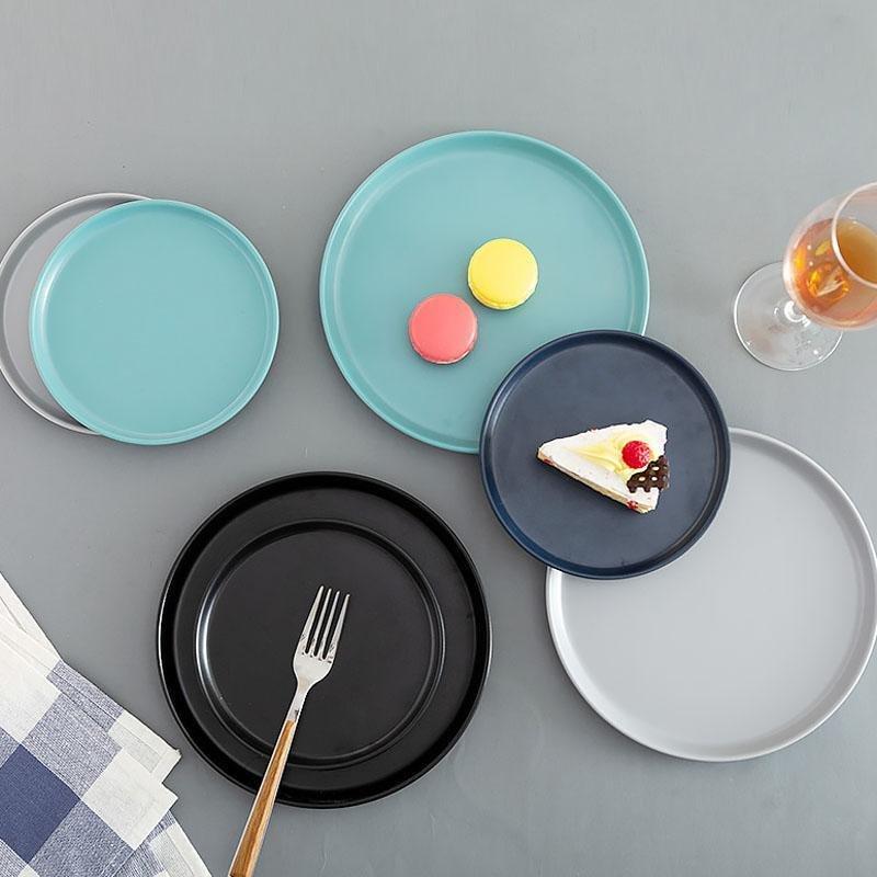 16 Piece Farmhouse Melamine Dinnerware Trays Bowls Set - dazuma