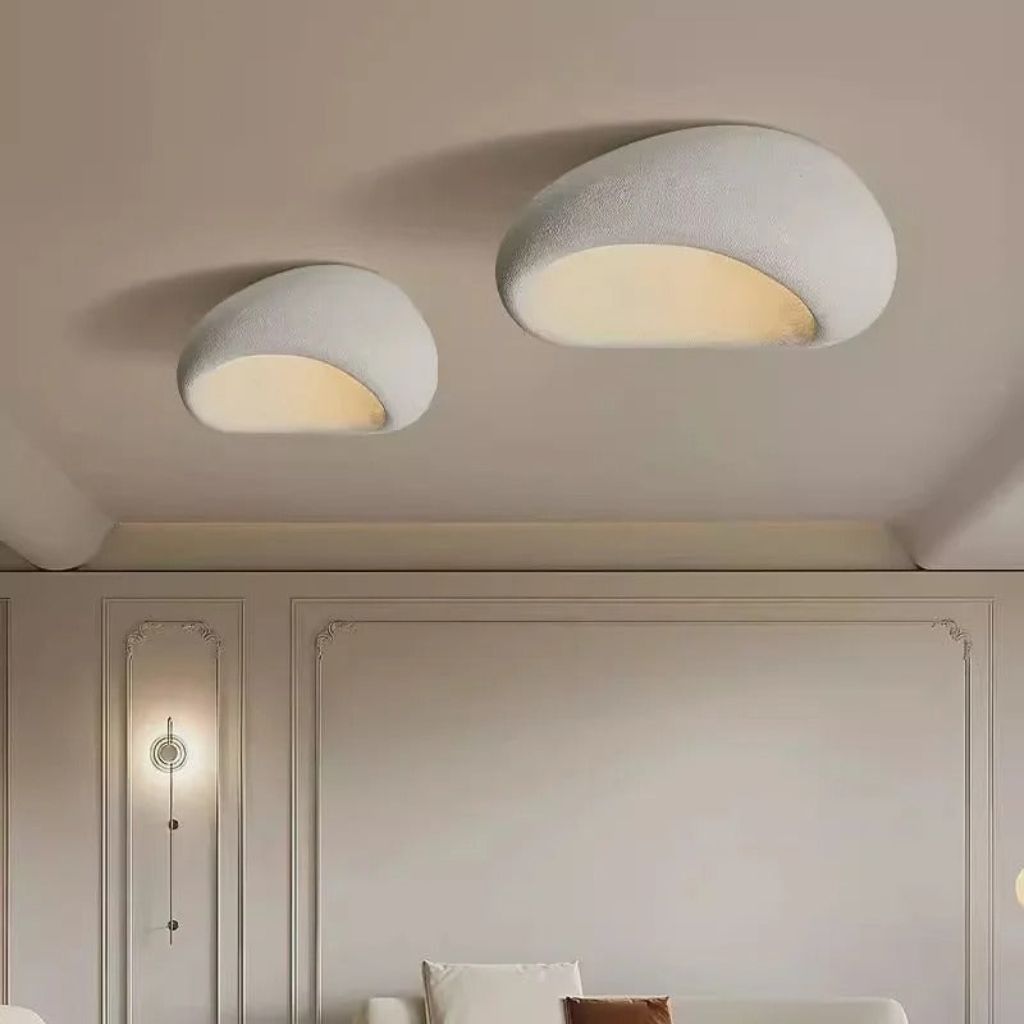SereneBeam Elegant Resin Ceiling Light for Tranquil Spaces