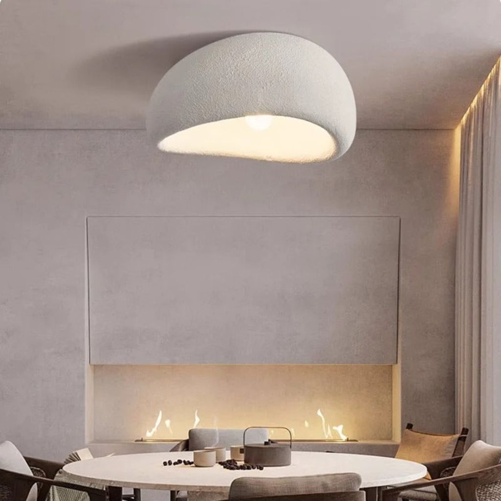 SereneBeam Elegant Resin Ceiling Light for Tranquil Spaces
