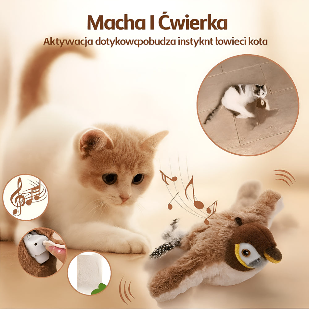 Exciting Plush Bird Toy for Cats with Sound Activation
