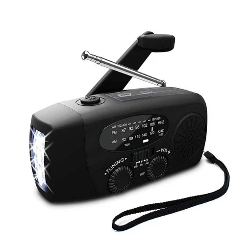 Hand-Crank Emergency Radio with Solar Panel