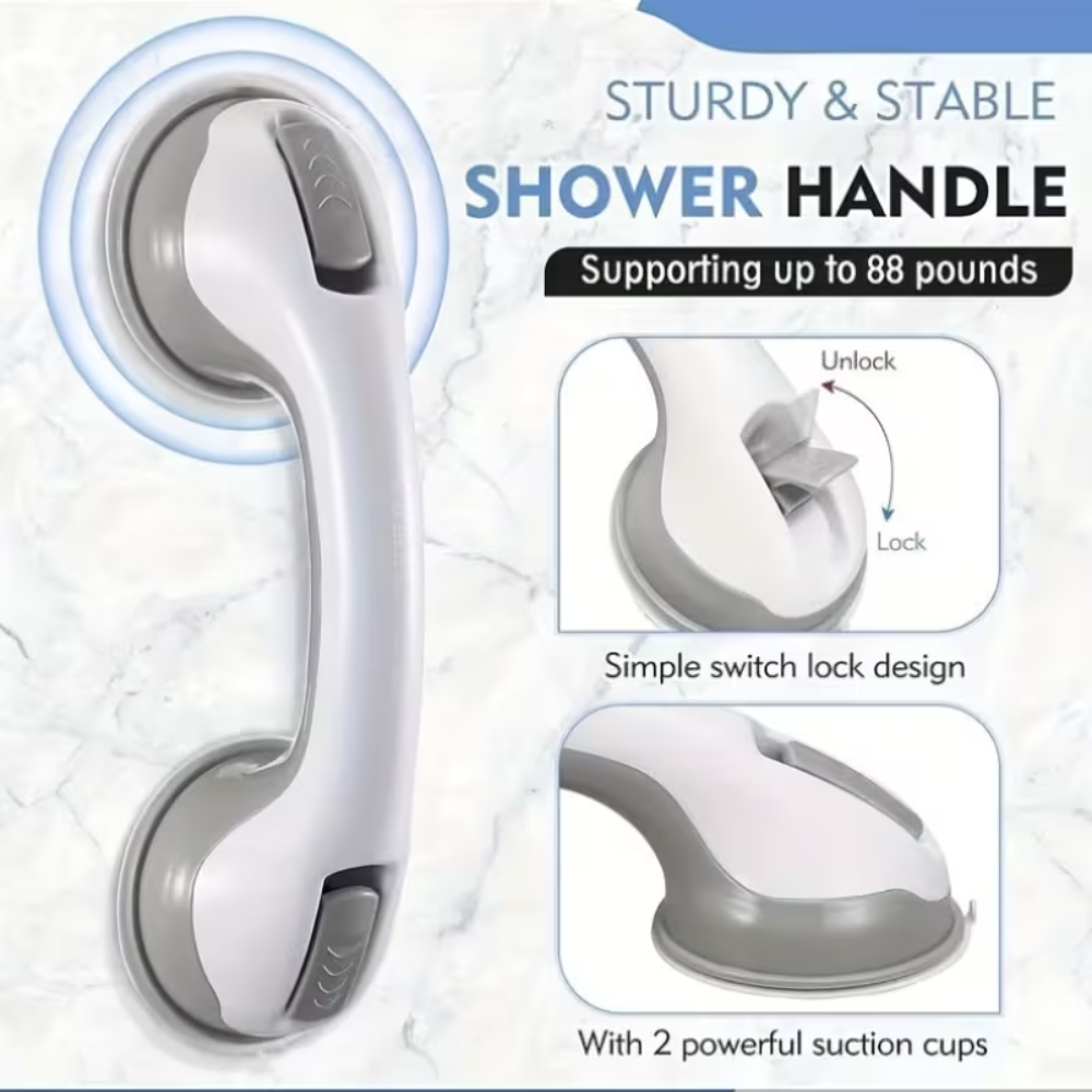 Portable Safety Grab Bar for Shower and Bath with Suction Cup Installation