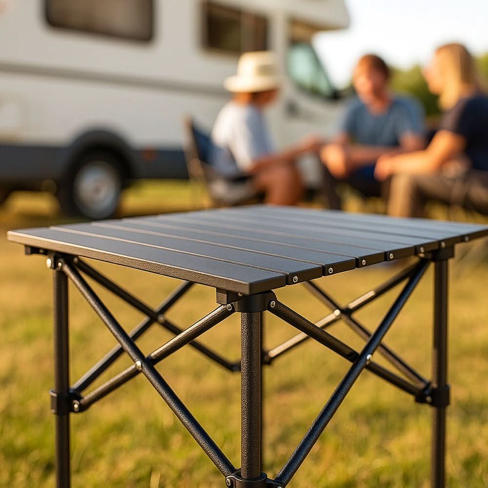 Versatile Outdoor Folding Table with Durable Heat-Resistant Top