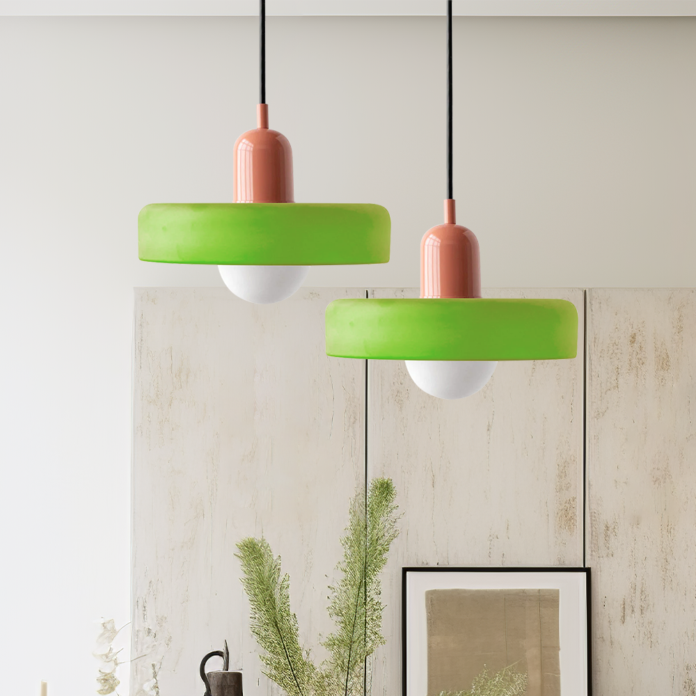 Pendant Lamp | Bauhaus Stained Glass Design | Glass Material | Adjustable Suspension
