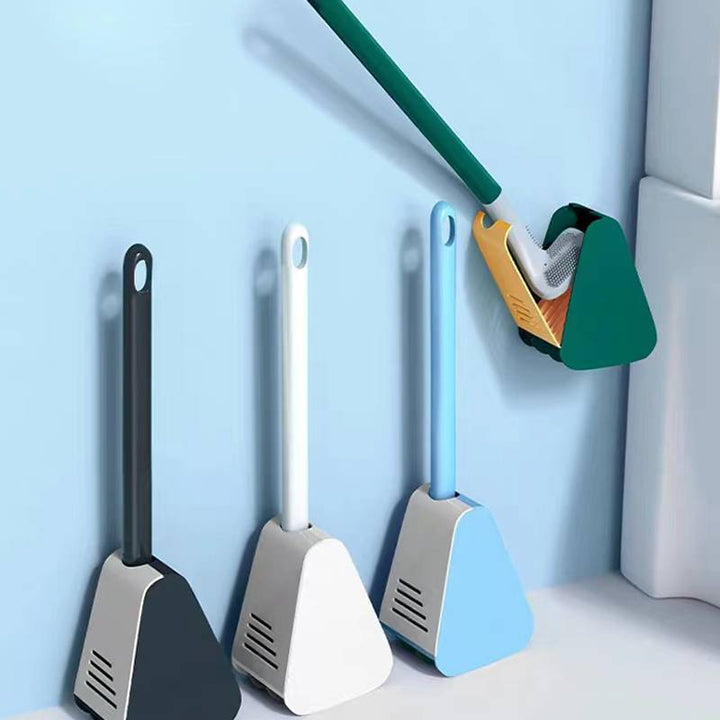 Advanced Silicone Toilet Brush with Space-Saving Holder