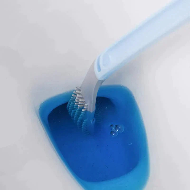 Advanced Silicone Toilet Brush with Space-Saving Holder