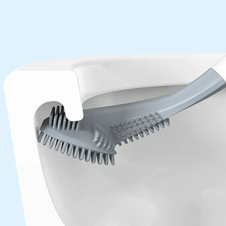 Advanced Silicone Toilet Brush with Space-Saving Holder