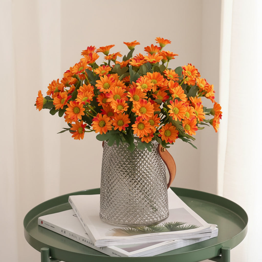 Cheerful Daisy Faux Flower Arrangement for Home Decor
