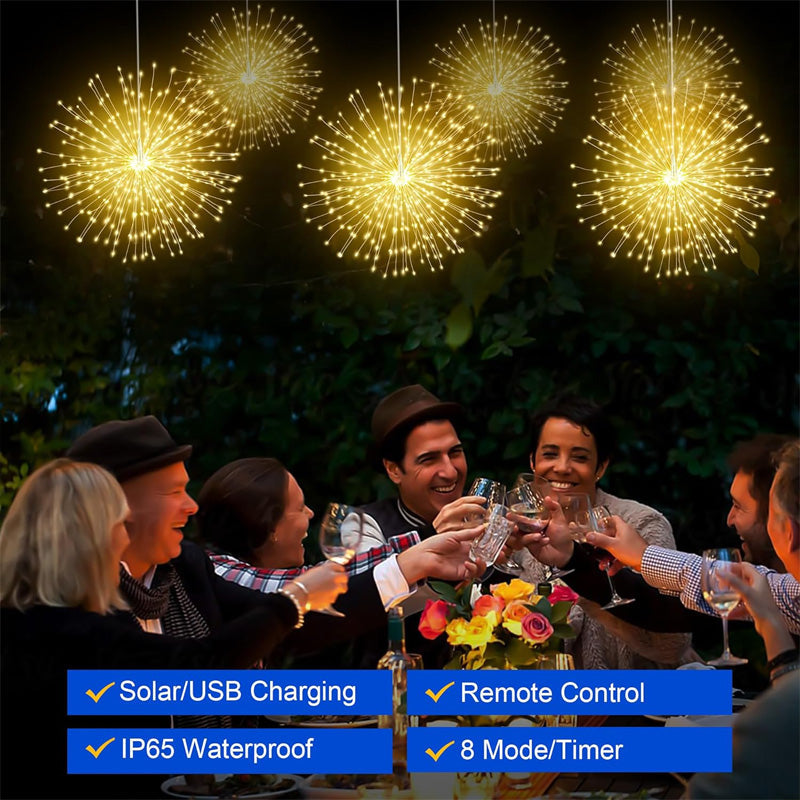 LED Outdoor Decoration Lights – Automatic Solar Fireworks