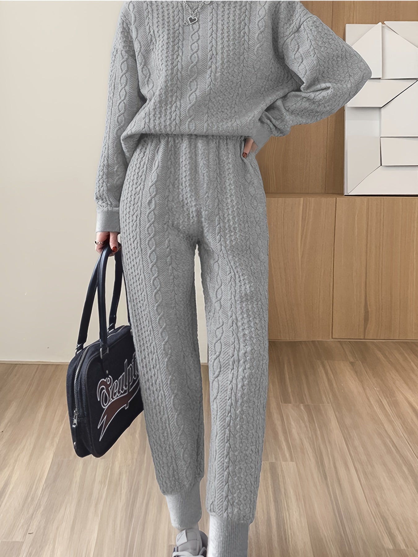 Crew Neck Sweater | Solid Color | Breathable Comfort | Polyester