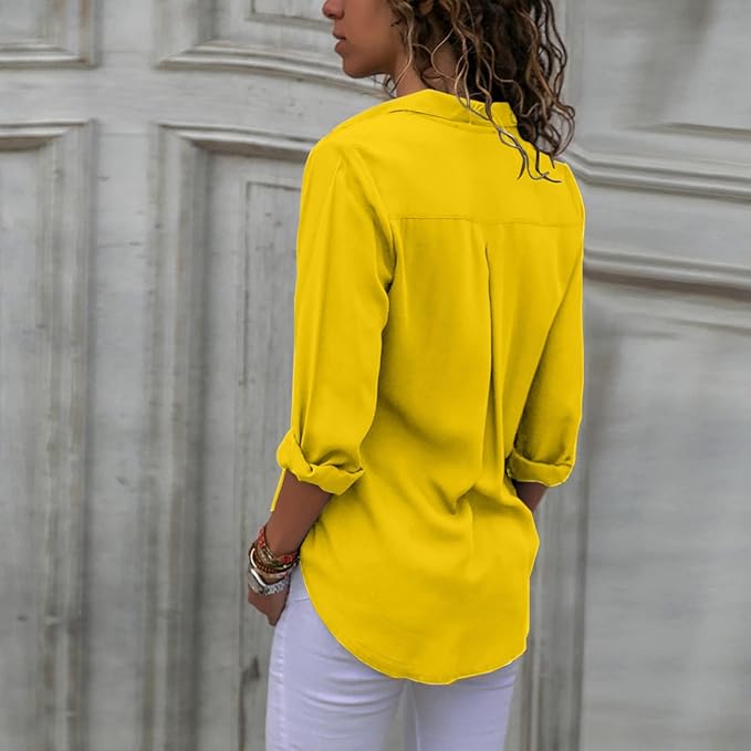 Women's Blouse | Elegant Chiffon Fabric | Versatile Long-Sleeve Design | Comfortable Fit