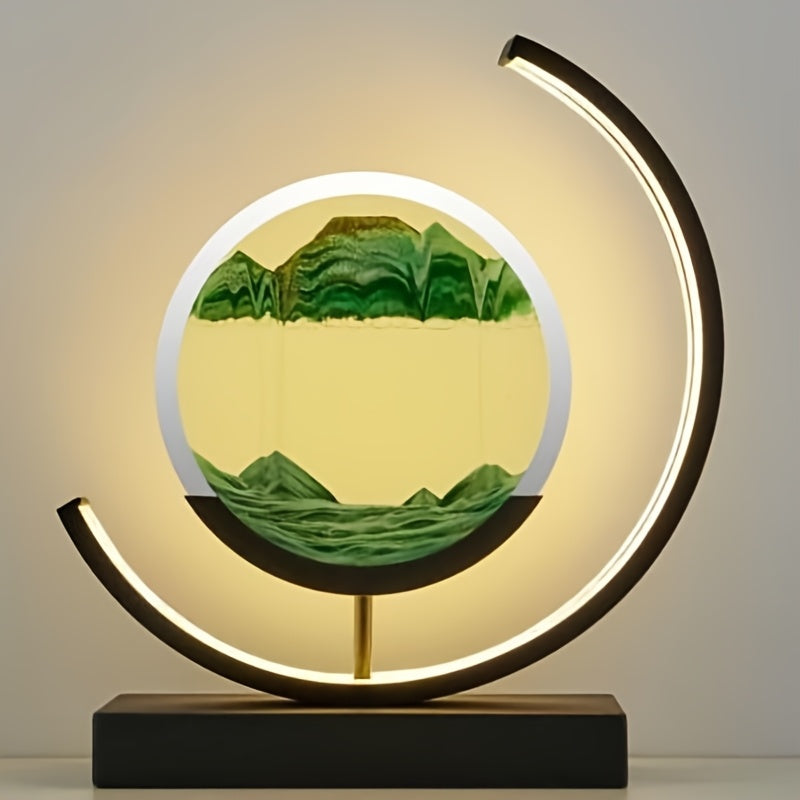 Tranquil Flow Hourglass Lamp – Soothing LED Sand Art Decor