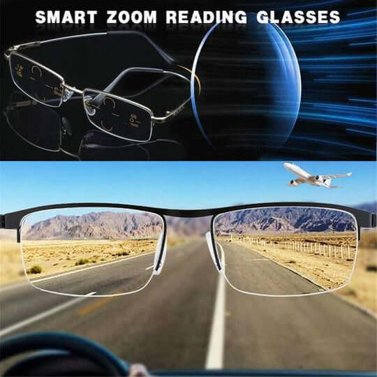 Smart Progressive Glasses | Multi-Zone Auto-Adaptive Lenses | Blue & UV Light Filtering | Comfortable Fit
