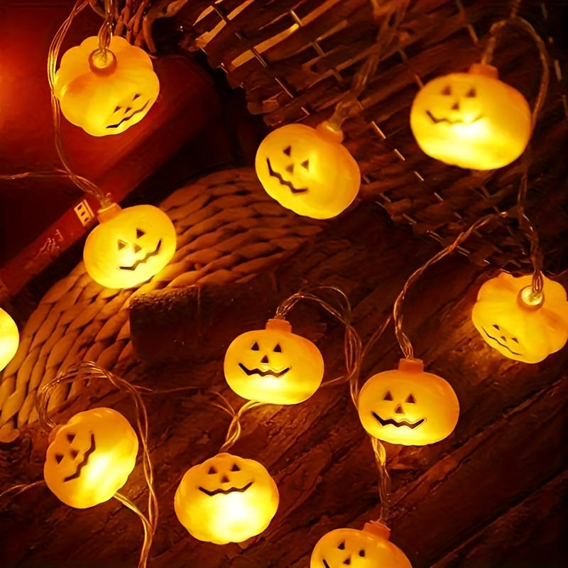 Battery Operated LED Pumpkin String Lights for Halloween Decor