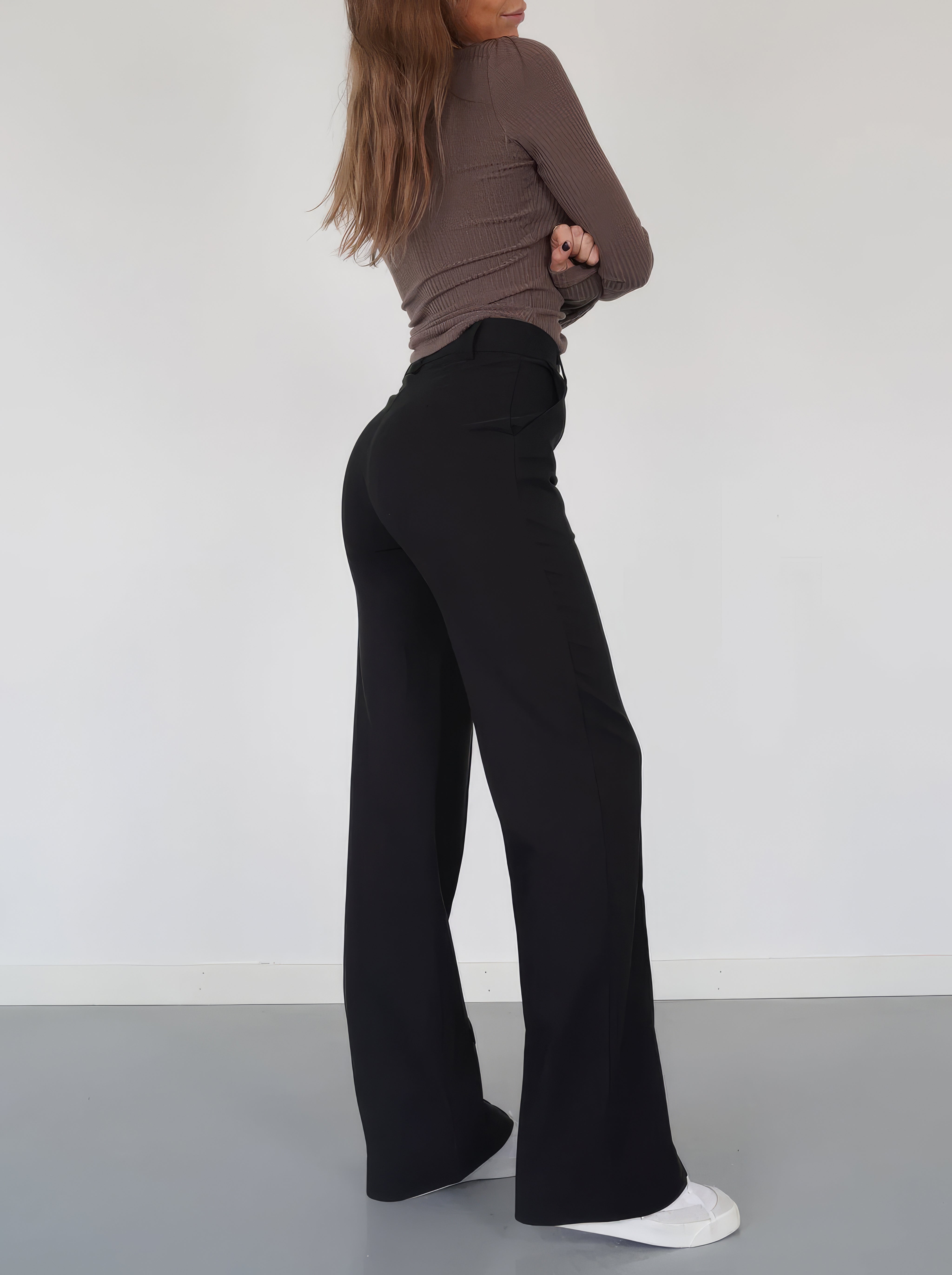 Women’s Wide-Leg Trousers | Loose Fit & Elastic Waistband | Durable Fabric | Comfortable All-Day Wear