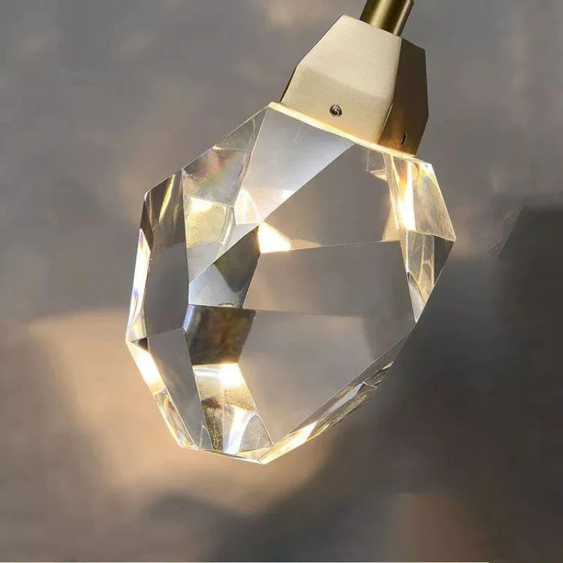 Taryn Crystal Pendant — Handcrafted K9 Crystal Light Fixture with Adjustable Length