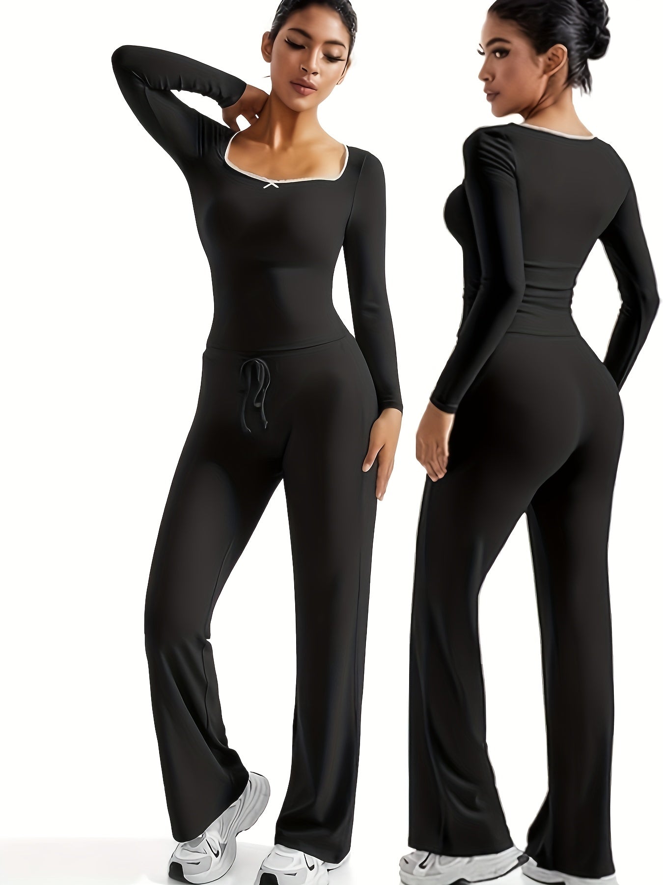 Women’s V-Neck Pants | Stretchy Fit | Comfortable Everyday Wear | Rayon Blend