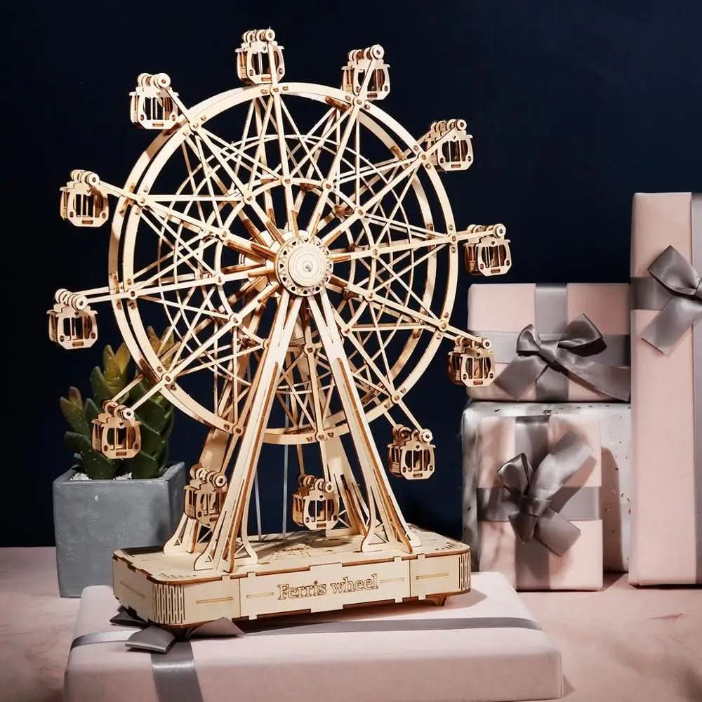 Create Your Own 3D Wooden Ferris Wheel Model Kit