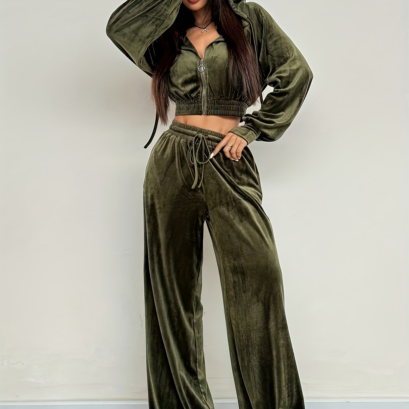 Women's Hoodie Jogger Set | Soft Stretch | All-Season Comfort | Polyester