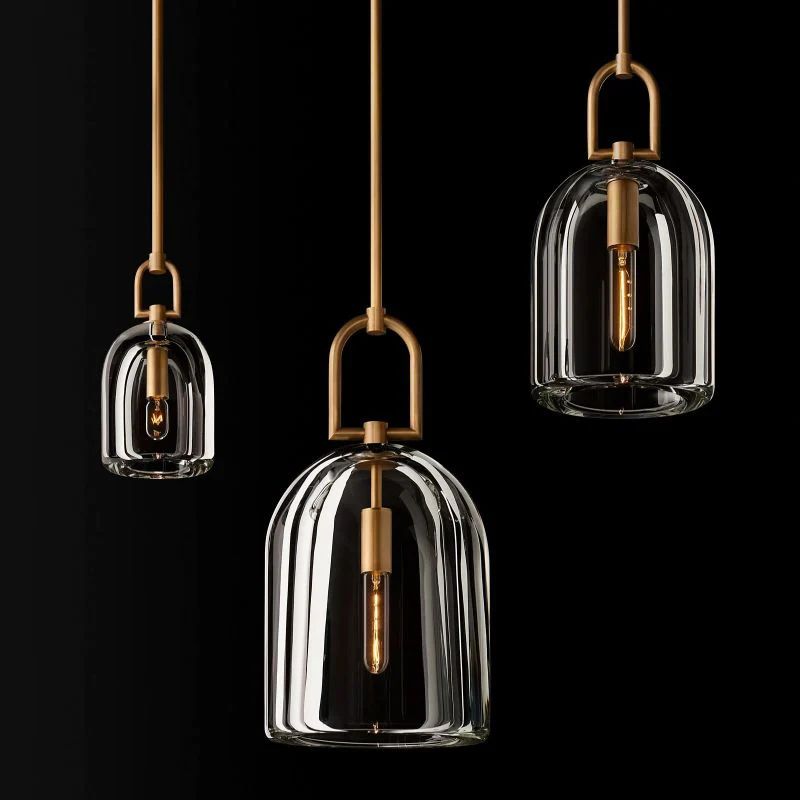 Liora — Crystal Pendant Light with Hand-Polished K9 Glass Shade