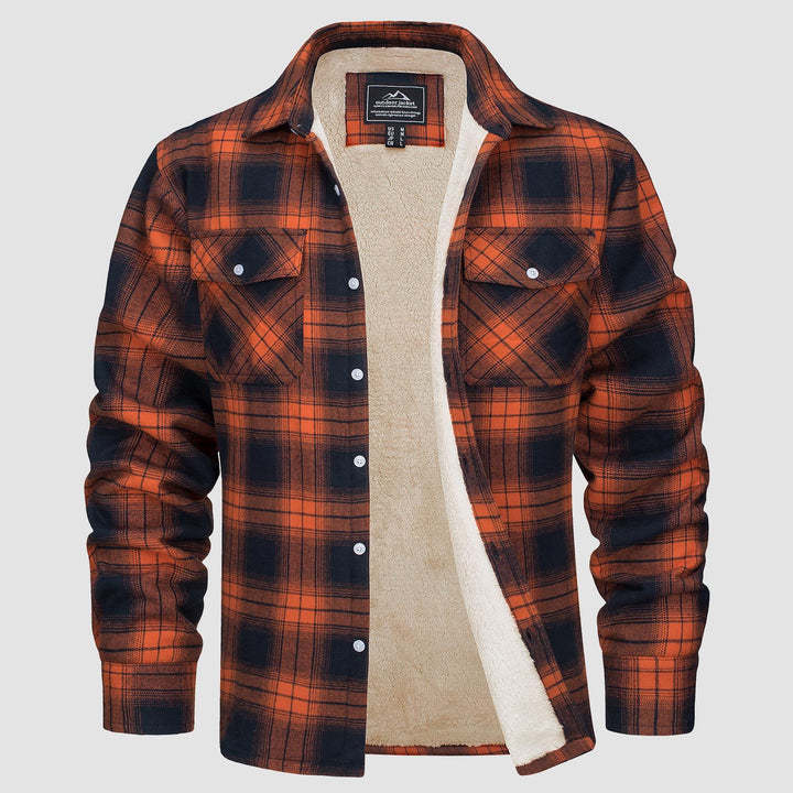 Fleece Jacket | Checkered Pattern | Cozy Warmth Outdoor Use | Fabric