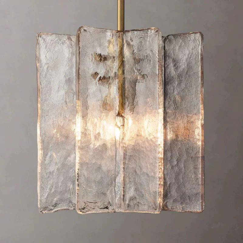 Avencea — Midcentury Modern Cast Glass Pendant Light with Dimmable Warm Glow