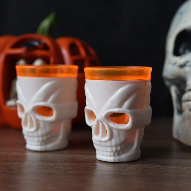 LED Skull Wine Glasses for Halloween Party – Glowing Spooky Drinkware Set
